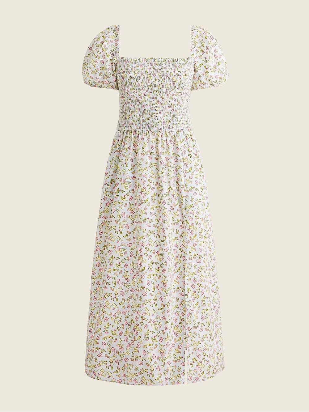 J Crew Short-sleeve smocked dress in meadow floral Small S